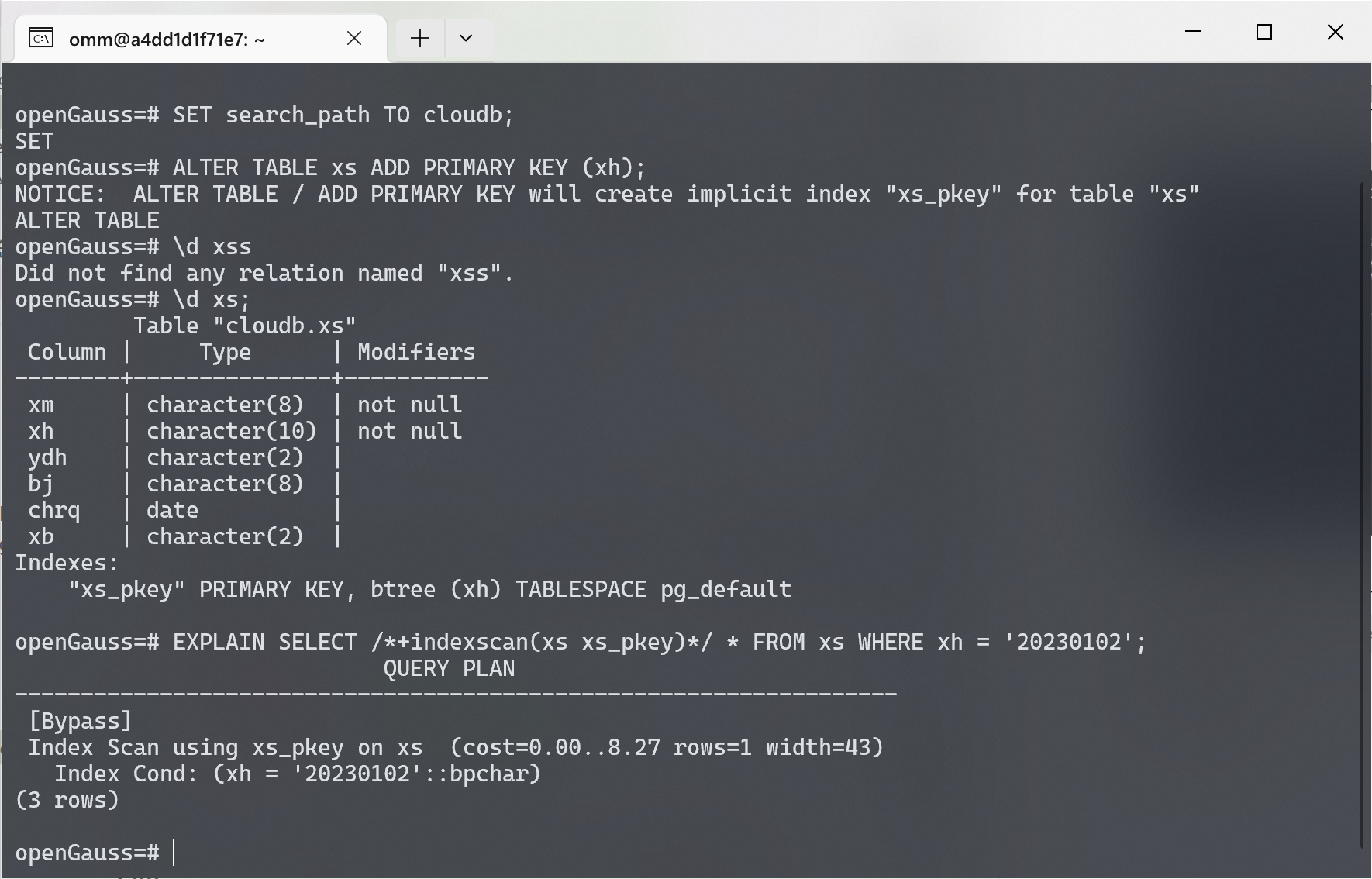 添加Hint之后SQL语句的执行计划